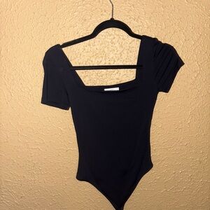 Babaton Black Square Neck Bodysuit
